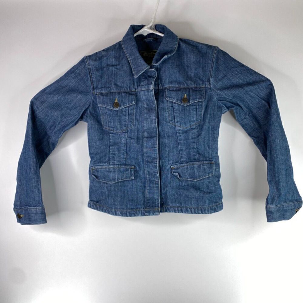 Eddie Bauer Outdoor Women’s Size Small Blue Collared Long Sleeve Denim Jacket